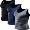 NELEUS Men's 3 Pack Compression Shirts Athletic Dry Fit Tank Top,Black,Grey,Navy Blue,2XL,EUR 3XL view 1