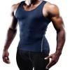 NELEUS Men's 3 Pack Compression Shirts Athletic Dry Fit Tank Top,Black,Grey,Navy Blue,2XL,EUR 3XL view 2