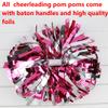 Metallic Cheerleader Cheerleading Pom Poms 6 inch 1 Pair 2 Pieces (Teal/Silver) view 2