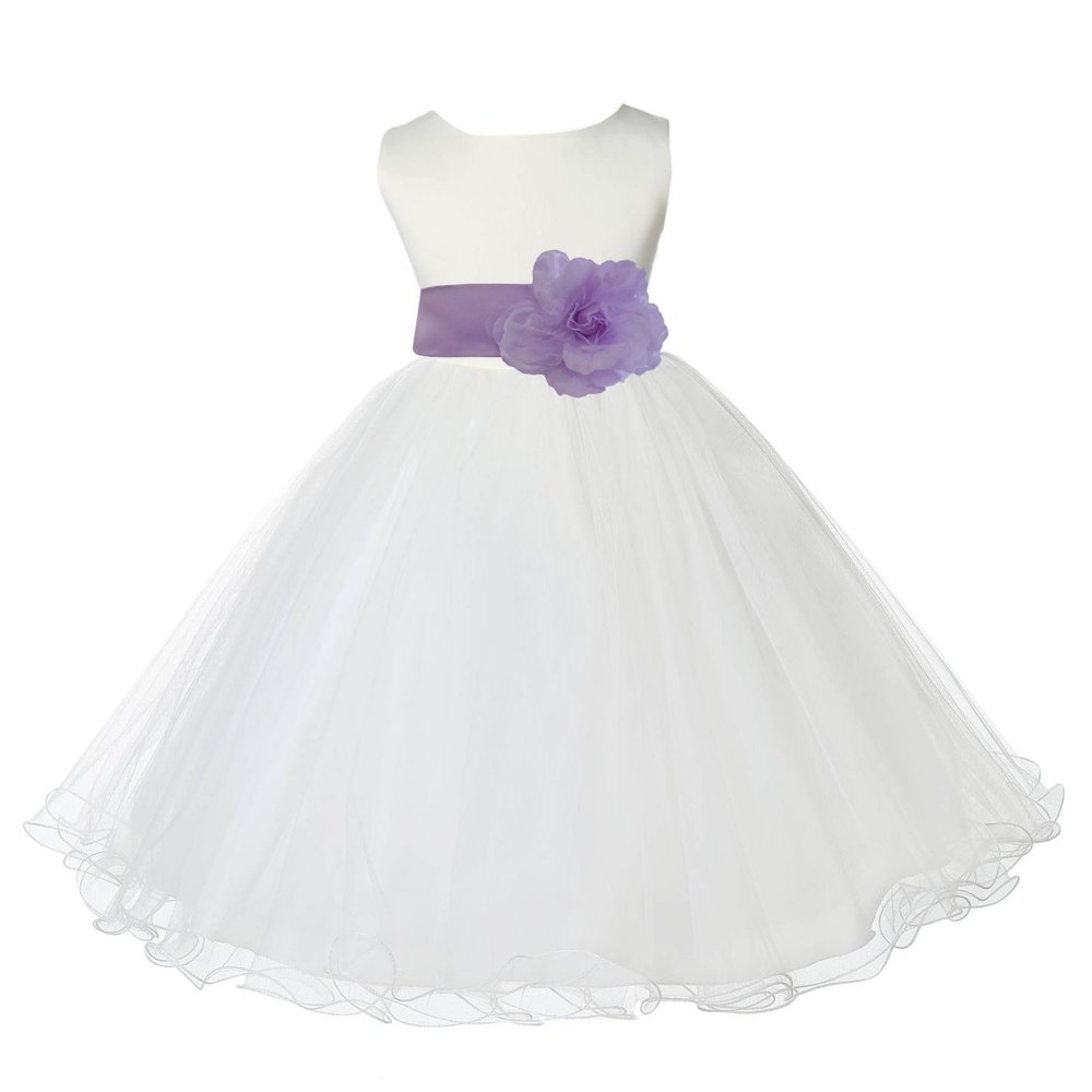 ekidsbridal Ivory Tulle Rattail Edge Flower Girl Dress Wedding Tulle 829S 10