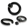 Captive Bead Ring Black IP Spring Action Easy Pop Out 316L Surgical Steel (4g (5 mm) 1/2"-12 mm) view 1