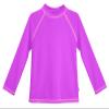 Made in USA Long Sleeve Baby Girls' Rashguard Swimming Suit Swim Tshirt Tee UPF50+ Sun Protection for Beach Pool Summer Fun, Deep Purple, 3/6m view 1