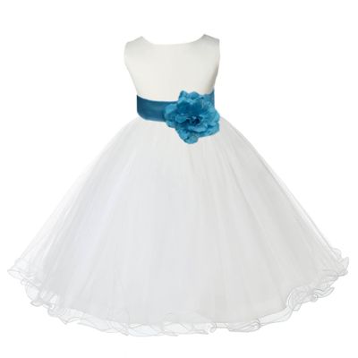 ekidsbridal Ivory Tulle Rattail Edge Flower Girl Dress Wedding Tulle 829S 2
