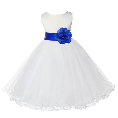 ekidsbridal Ivory Tulle Rattail Edge Flower Girl Dress Wedding Tulle 829S 2