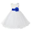 ekidsbridal Ivory Tulle Rattail Edge Flower Girl Dress Wedding Tulle 829S 2 view 1