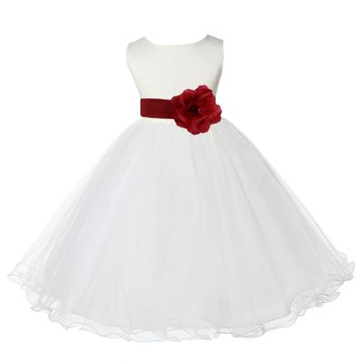 ekidsbridal Ivory Tulle Rattail Edge Flower Girl Dress Wedding Tulle 829S 6