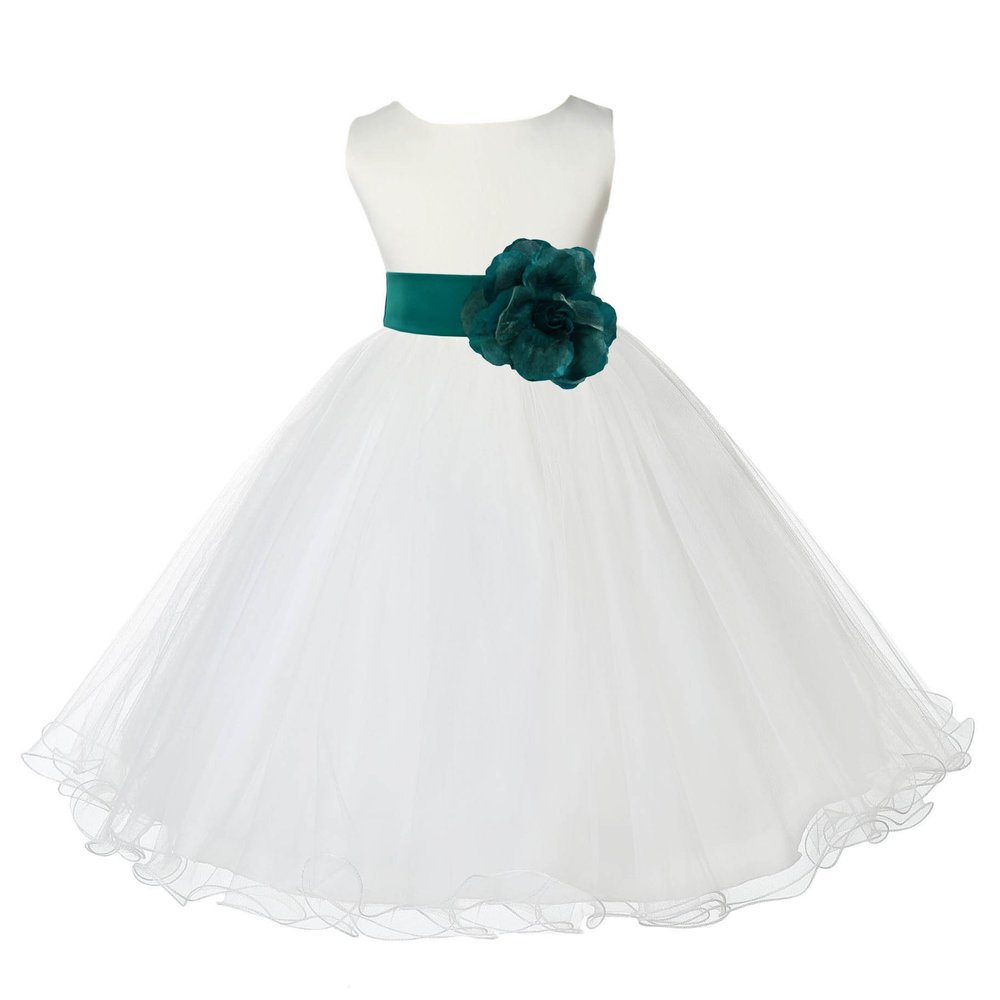 ekidsbridal Ivory Tulle Rattail Edge Flower Girl Dress Wedding Tulle 829S 6