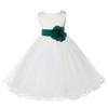 ekidsbridal Ivory Tulle Rattail Edge Flower Girl Dress Wedding Tulle 829S 6 view 1