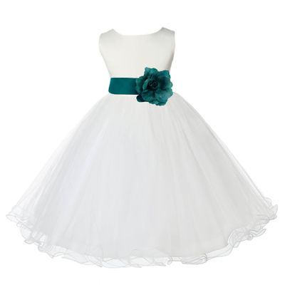 ekidsbridal Ivory Tulle Rattail Edge Flower Girl Dress Wedding Tulle 829S 6