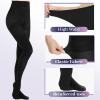 MANZI 3 Pairs Run Resistant Control Top Panty Hose Opaque Tights, Black, L view 2