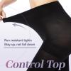 MANZI 3 Pairs Run Resistant Control Top Panty Hose Opaque Tights, Black, L view 4