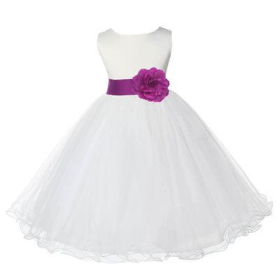 ekidsbridal Ivory Tulle Rattail Edge Flower Girl Dress Wedding Tulle 829S 4