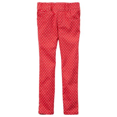 Carter's Girls' 2T-8 Dot Pull-On Twill Pants 7