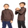 Boy's Oh So Soft Turtleneck Brown Large view 2
