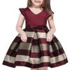 AIMJCHLD A Line Patchwork Skirt Cap Sleeve Ruffles Girls Kids Flower Princess Dresses for Wedding Party Communion Prom Dress 8T 9T (Wine, 150) view 1