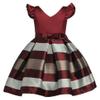 AIMJCHLD A Line Patchwork Skirt Cap Sleeve Ruffles Girls Kids Flower Princess Dresses for Wedding Party Communion Prom Dress 8T 9T (Wine, 150) view 2