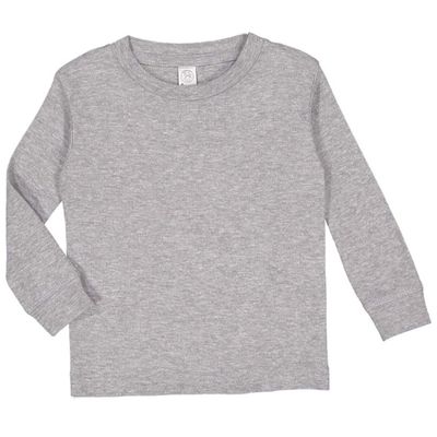 RABBIT SKINS 100% Combed Ringspun Cotton Toddler Long Sleeve Baby Rib Pajama Top, Heather, 2T