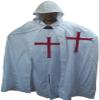 Medieval Crusader LARP Cosplay Costume Templar Knights Tunic Cape Cross Cloak ABS (Black, 52 inch) view 1