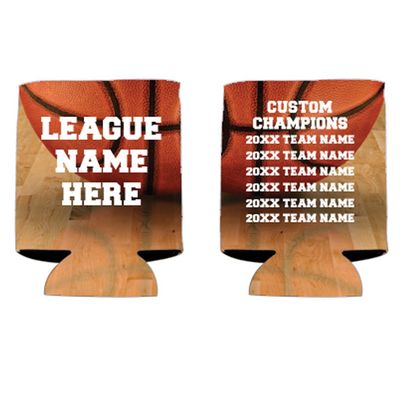 VictoryStore Can and Beverage Coolers - Custom Basketball Tournament Can Cooler, League Name and League Champions, Set of 12