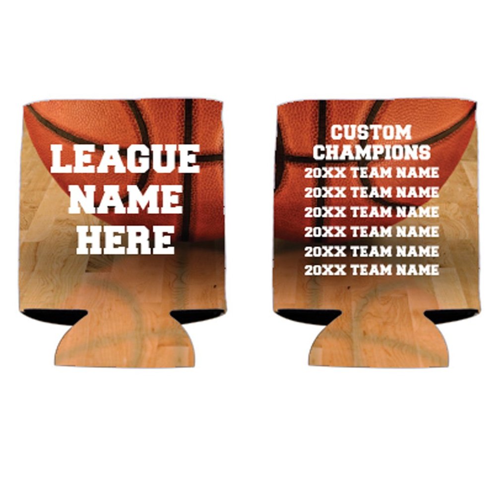VictoryStore Can and Beverage Coolers - Custom Basketball Tournament Can Cooler, League Name and League Champions, Set of 12