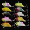 LENPABY?10pcs Sinking Rattling Wiggler VIB Lipless Crankbaits Hard Fishing Lures Vibe Vibration Rattle Hooks for Sea Bass & Trout 5.5cm/2.16"/10g view 1