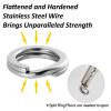Dr.Fish 20 Pack Split Ring Stainless Steel Hyper Wire Flattened Fishing Lure Rings Heavy Duty Tackle Hook Line Connector Saltwater #8 100LB 10.5mm view 4