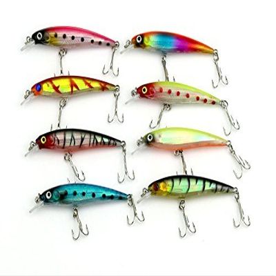 LENPABY 8pcs Crankbait Lures Bass Pike Minnow Fishing Lures carp Peche Fishing Bait Pesca Fishing Tackles 8.5cm 8g