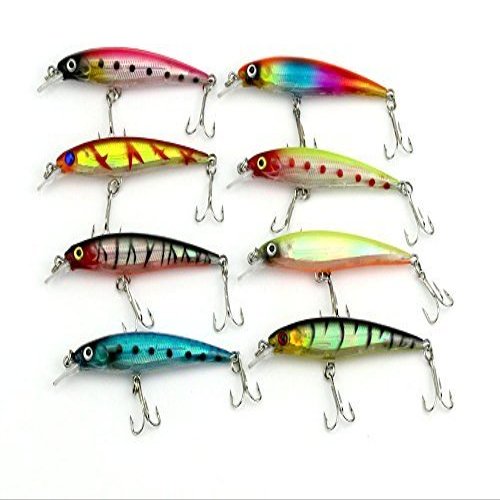 LENPABY 8pcs Crankbait Lures Bass Pike Minnow Fishing Lures carp Peche Fishing Bait Pesca Fishing Tackles 8.5cm 8g