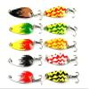 LENPABY 10pcs Mini Fishing Casting Metal Spoon Lure Grasshoppers Shape for Bass Trout and Pike 4.3cm/1.69"/6g view 1