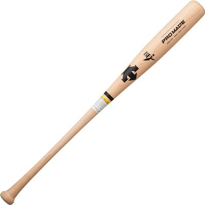Descente DBBLJG00 Baseball Hard Wooden Bat, Professional Made with BFJ Mark, Natural, 33.5 inches (85 cm)