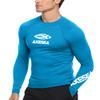 AXESEA Men Long Sleeve Rashguard UPF 50+ Rash Guard Shirt Swimwear Athletic Tops Size S-XXL Aqua view 1