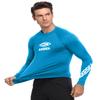 AXESEA Men Long Sleeve Rashguard UPF 50+ Rash Guard Shirt Swimwear Athletic Tops Size S-XXL Aqua view 4