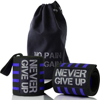 HYFAN Professional Wrist Elbow Knee Wraps Elastic Straps Brace Support Protector for Weightlifting Workout Bodybuilding Gym Fitness (Wrist, Dark Blue)