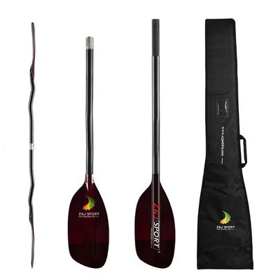 Z&J SPORT Whitewater Kayak Paddle, Durable Translucent Fiberglass Kayak Paddle Blade with Carbon Shaft for Whitewater,River Running, Creeking or Coastal Rock Gardening (Bent Shaft,202cm)