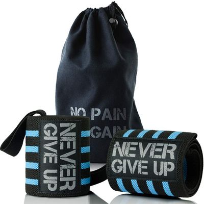 HYFAN Professional Wrist Elbow Knee Wraps Elastic Straps Brace Support Protector for Weightlifting Workout Bodybuilding Gym Fitness (Wrist, Blue)