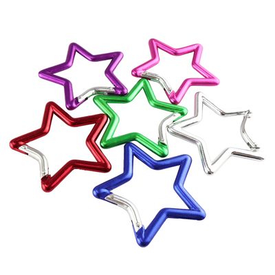 SWATOM Aluminum Star Shape Carabiner Clip Spring Snap Hook Keyring Carabiners Keychains Outdoor Accessories (2.6 Inch)