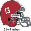 5 Inch Football Helmet University of Alabama Crimson Tide ACT Logo Removable Wall Decal Sticker Art NCAA Home Room Decor 5 by 4 Inches view 2