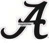 3 Inch Black A Logo University of Alabama Crimson Tide ACT Removable Wall Decal Sticker Art NCAA Home Room Decor 3 by 2 1/2 Inches view 1