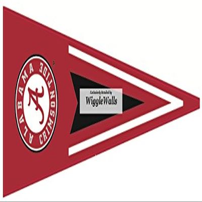 9 Inch Pennant Flag University of Alabama Crimson Tide ACT Logo Removable Wall Decal Sticker Art NCAA Home Room Decor 9 by 3 1/2 Inches