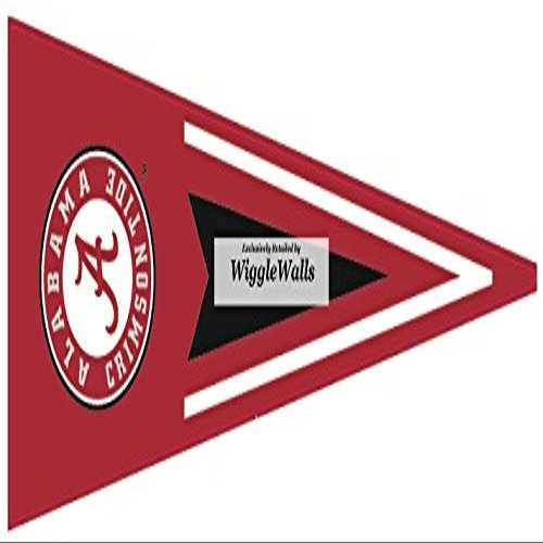 9 Inch Pennant Flag University of Alabama Crimson Tide ACT Logo Removable Wall Decal Sticker Art NCAA Home Room Decor 9 by 3 1/2 Inches