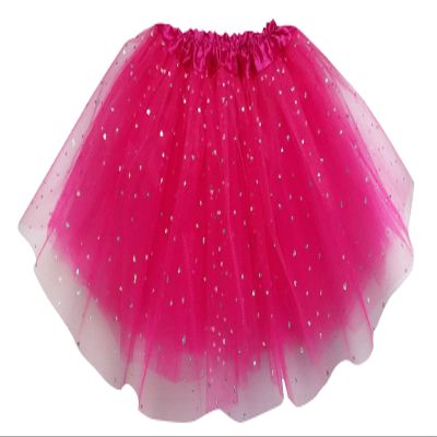 Adult, Plus, or Kids Size Valentine's Day Sequin Love Heart Tutu Costume Skirt (XL (Plus Size), Hot Pink)