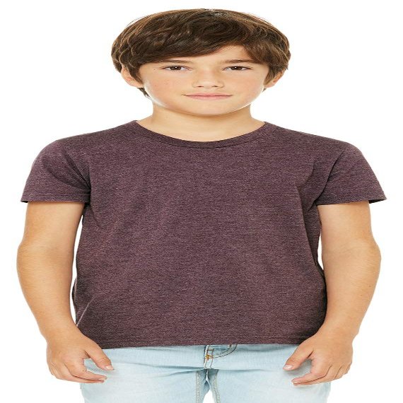 Bella + Canvas Youth CVC Jersey T-Shirt,HEATHER MAROON,M