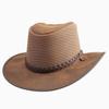 American Hat Makers Breeze Small Leather and Mesh Sun Hat for Men and Women | Wide Brim Outdoor Hat with UPF 50 Sun Protection, Breathable Design with Adjustable Chin Strap Brown view 4