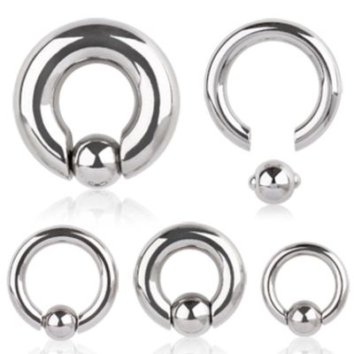 Captive Bead Ring Spring Action Easy Pop Out 316L Surgical Steel 8G-00G (4 Gauge -15mm)