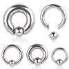 Captive Bead Ring Spring Action Easy Pop Out 316L Surgical Steel 8G-00G (4 Gauge -15mm) view 1