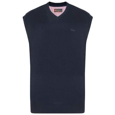 Kam V-Neck Sleevless Knit (Kbs56) in Navy in 2XL