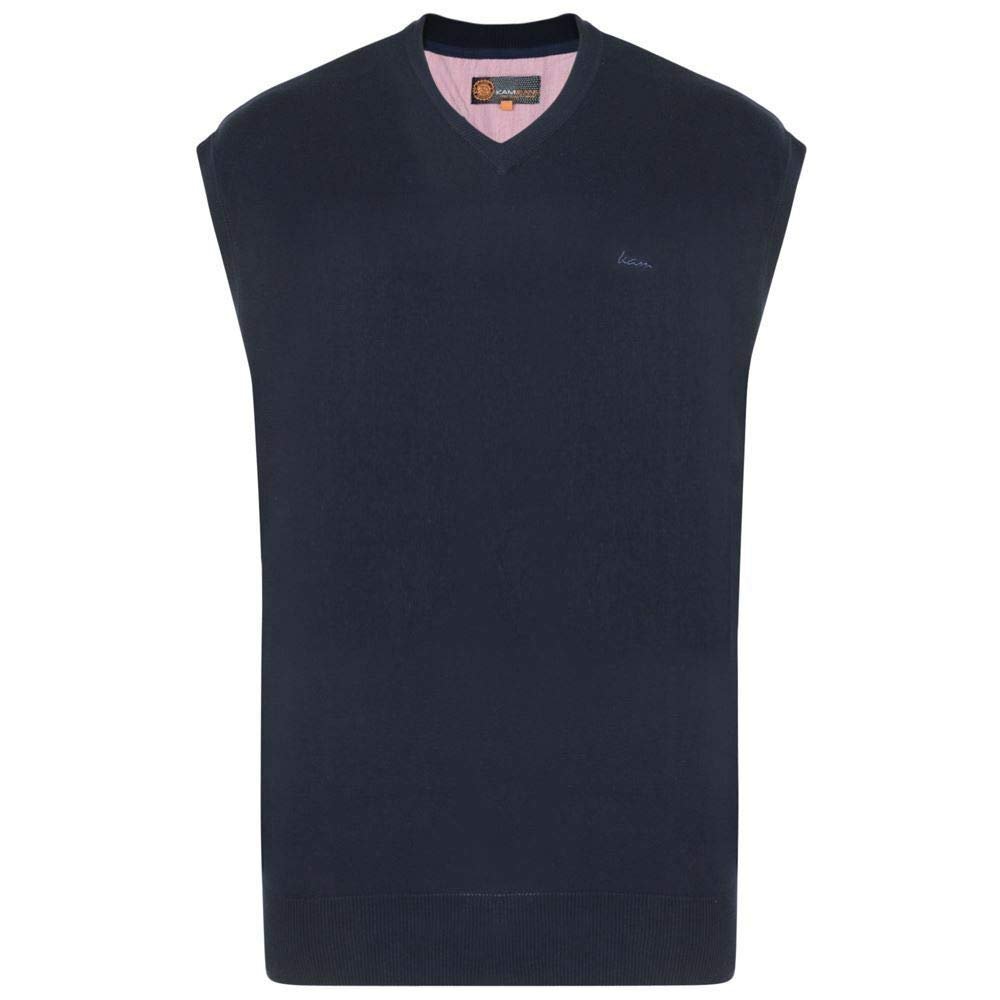 Kam V-Neck Sleevless Knit (Kbs56) in Navy in 2XL
