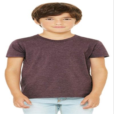 Bella + Canvas Youth CVC Jersey T-Shirt,HEATHER MAROON,L