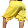 RaanPahMuang Drive in Wrap Capri Length Pants in Light Viscose Rayon Fabric, Large, Yellow view 2