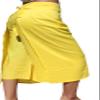 RaanPahMuang Drive in Wrap Capri Length Pants in Light Viscose Rayon Fabric, Large, Yellow view 4